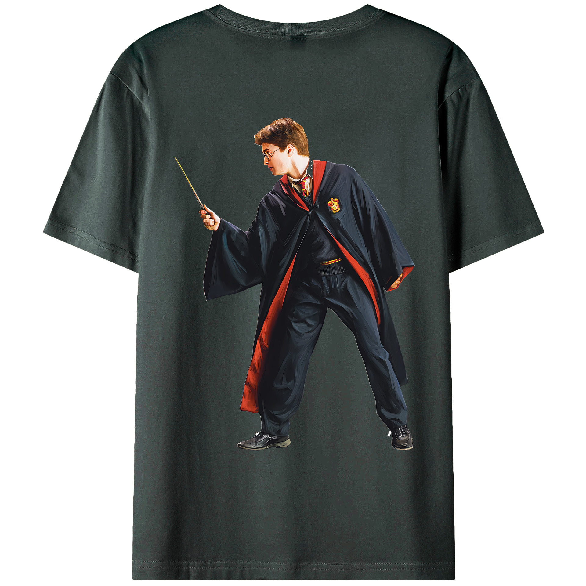 （画像用） Harry Potter ハリー・ポッターシリーズ 綿100％ メンズ半袖Tシャツ（バックプリント） 通気性